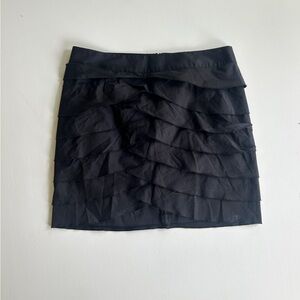 BCBGMaxAzria Black Ruffled Mini Skirt Cocktail